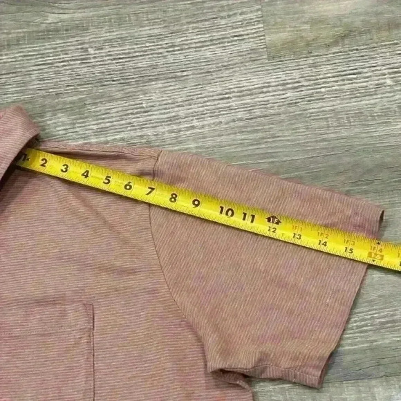 Patagonia Mens Orange Gray Striped Short Sleeve Three Button Polo Shirt Size XL - Picture 8 of 10